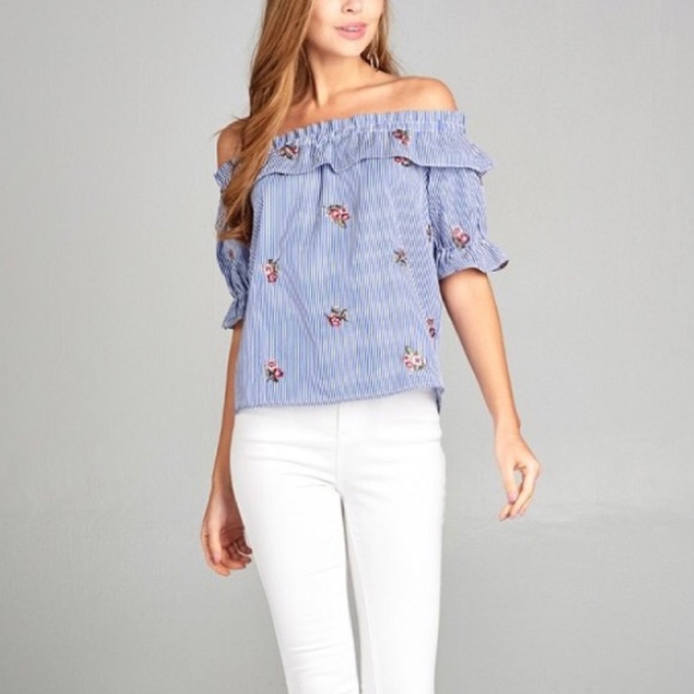 Active USA Off the Shoulder Short Sleeve Top